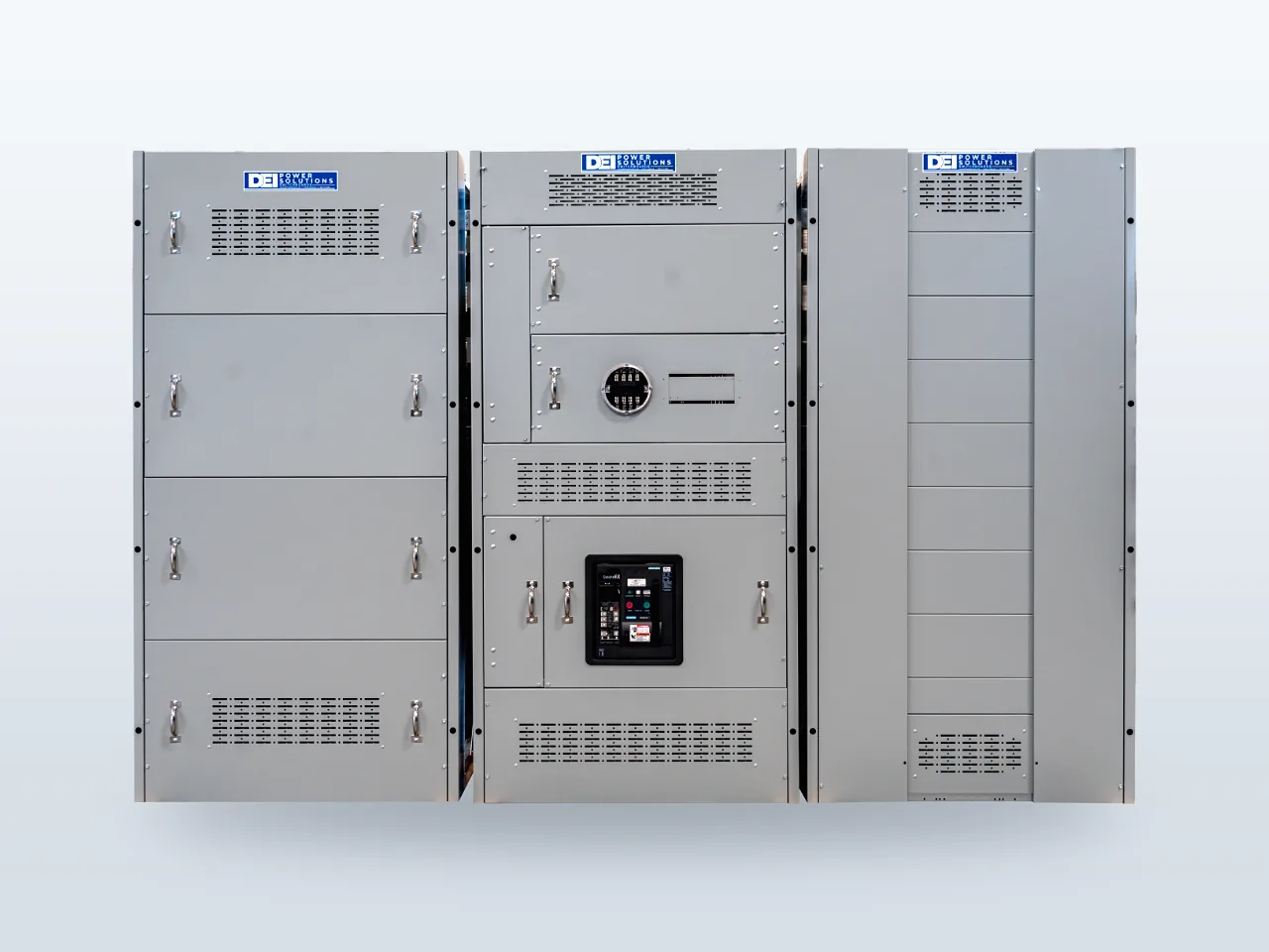 DEI low-voltage switchgear lineup, front view