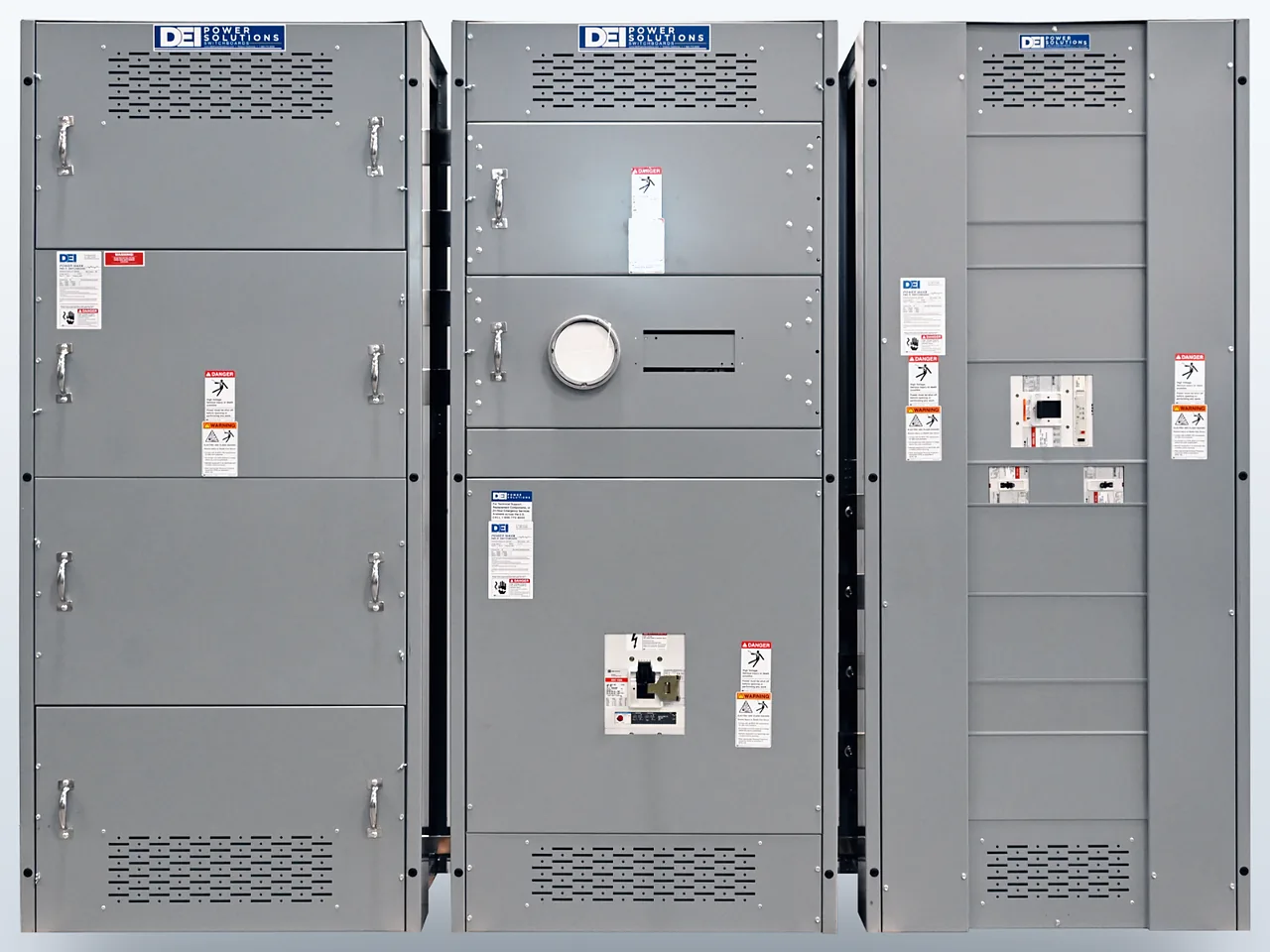 DEI low-voltage switchboard lineup, front view